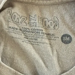 Crewneck Graphic Tee in Taupe with Blue & Green Print thumbnail 2