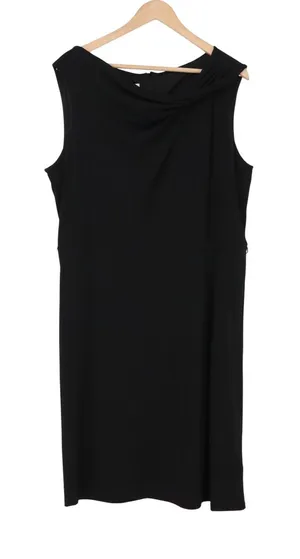 Jaclyn Smith Dress Womens XXL Cowl Neck Sheath Black Draped Sleeveless NEW thumbnail 1