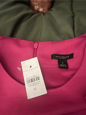 Ann Taylor Factory Sleeveless Shift Dress with Shoulder Bow Fuchsia NWT Size 10 thumbnail 2