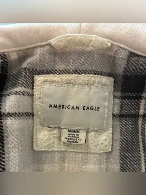 American Eagle Oversized Hoodie Flannel - Medium thumbnail 4