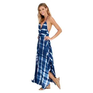 Lulus Tropi-Cali Love Blue Tie-Dye Maxi Dress Size XS Blue White thumbnail 2