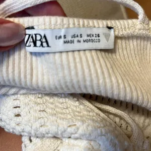 Zara Cream Crochet Knit Crop Cami Top Sz S thumbnail 4