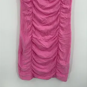Aritzia Wilfred Pink Mini Ruched Party Rushing Lydia Barbie Dress Size Xs thumbnail 5