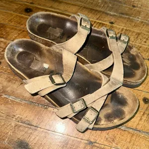 Birkenstock strappy tan ortho arch support 38 sandals thumbnail 1