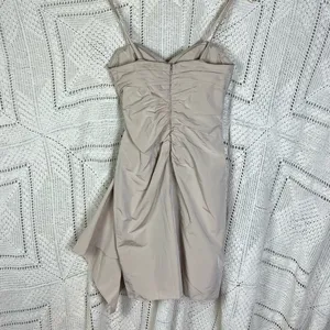 BCBGMaxAzria Dress Size 2‎ Cocktail Sexy Tan Champagne Bow Strapless Mini thumbnail 2
