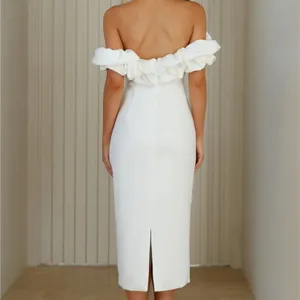 NWT Hello Molly White Bridal Frill Midi Dress | Idolise | Size Small thumbnail 2
