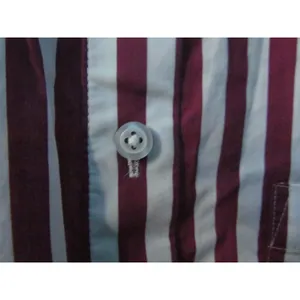 Talbots Button Down Shirt S Burgundy White Striped‎ Cotton Long Sleeve Classic thumbnail 7