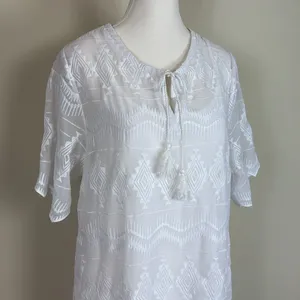 ARIAT Western Embroidered Double‎ Layer Undress White Size Medium thumbnail 3