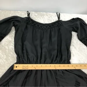 American Eagle Outfitters Off shoulder romper eyelet charcoal womens size medium thumbnail 8