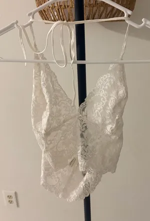 Sheer Lace Halter Bralette thumbnail 1