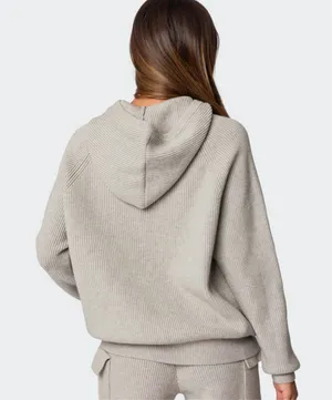 Edikted Gray Knit Hoodie & Cargo Pant Set thumbnail 2