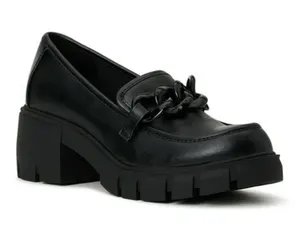 Madden Girl lug sole goth chain loafers Black thumbnail 1