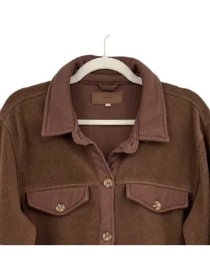 Blanknyc Brown Sherpa Shacket Jacket Size XL Utilitarian Cabincore Minimalist thumbnail 4