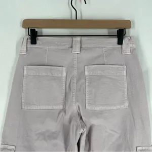 American Eagle Stretch Cargo Straight Pant Lilac Ice‎ High Rise Utility 4 Long thumbnail 7
