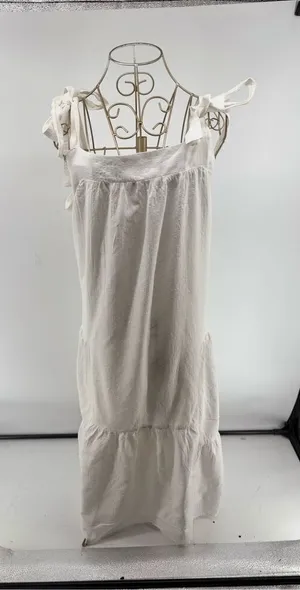 Haute Hippie Style White Bow Tie Strap Long Dress Boho Women’s XL thumbnail 1
