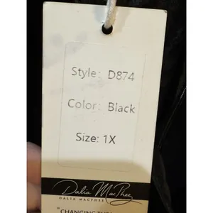 Dalia MacPhee Black Velvet Dress Size 1X Surplice Sheer Celestial Whimsy goth thumbnail 8
