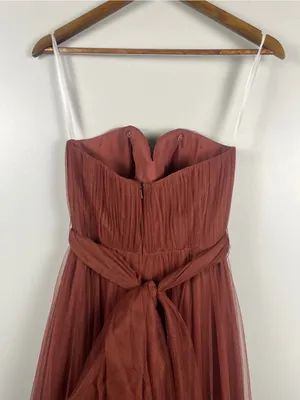Revelry Rosalie Tulle Convertible Dress in cinnamon rose size 2 strapless thumbnail 8