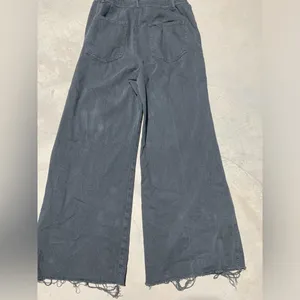 Aerie wide leg cropped charcoal overalls medium thumbnail 11