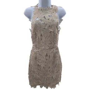 Saylor Jessa Ivory Lace Mini Dress XS Backless Halter‎ Floral Cutout Boho Party thumbnail 3