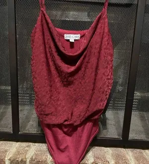 She + Sky maroon bodysuit thumbnail 1