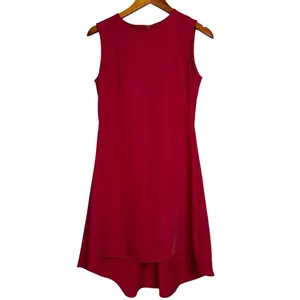 Nha Khanh Sleeveless Asymmetric High-Low A-Line Dress Cocktail Mini Dress 2 Red thumbnail 2