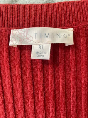 Timing Rust-Colored Ribbed Sweater Dress thumbnail 3