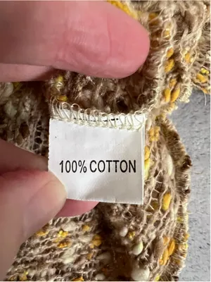 Open Back Brown Yellow Knit Sweater M Size M thumbnail 6