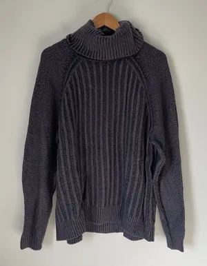 Free People Big City Turtleneck Sweater Boho Ribbed Slouchy Women's Size Small thumbnail 1