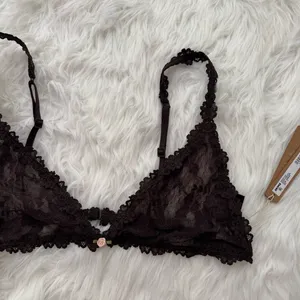 Skims Stretch Lace Triangle Bralette Espresso Size XL thumbnail 4