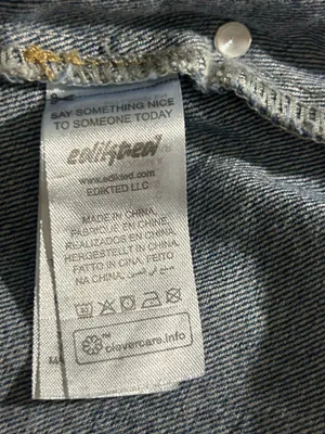 Edikted Dark blue Denim Cutoff Skort With Pink Tag thumbnail 9