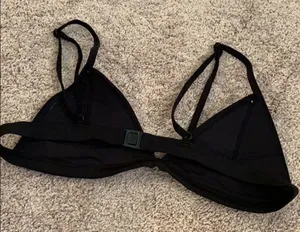 Triangle mesh bikini pink black bikini top thumbnail 2