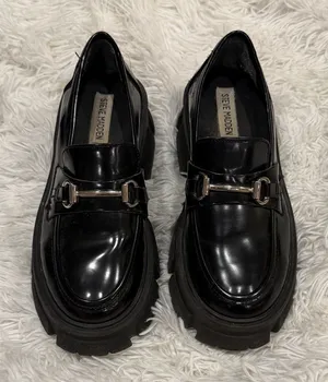 Steve Madden Glossy Black Women's Loafers thumbnail 1