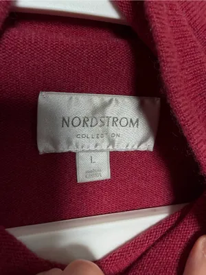 Nordstrom 100% Cashmere Mock Neck Sweater Red Burgundy thumbnail 7
