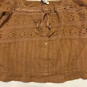 American‎ Eagle 2 Pc Bundle Black High Rise Mini Skirt 6 & Top Med Western Boho thumbnail 11
