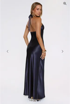 Hello Molly Navy Cutout Satin Dress thumbnail 2