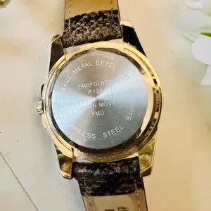 Gold & Snake Print Diamond Watch thumbnail 10