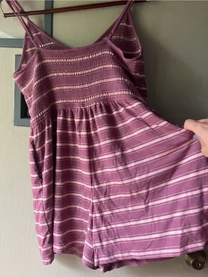 wild fable Mauve Striped V-Neck Romper thumbnail 5