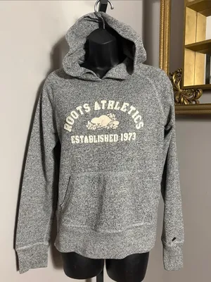 Roots Medium Grey Hooded Pullover Sweatshirt thumbnail 1