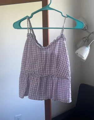 Purple Checkered Tank Size XS thumbnail 1