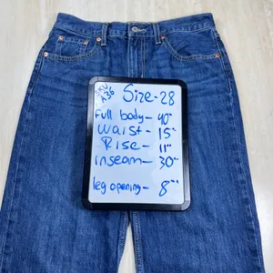 Levis Low Pro Straight Jeans Womens 28 Medium Wash Blue Denim A36 thumbnail 7