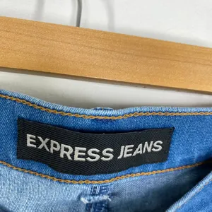 Express Womens Wide‎ Leg Cropped Flare Jeans Size 12 High Waisted Boho Festival thumbnail 6