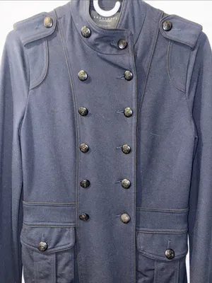 Sanctuary Navy Double-Breasted Military Utility Jacket thumbnail 6