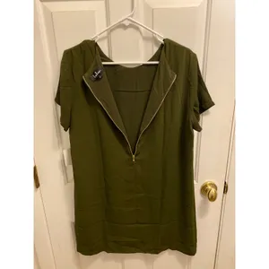NWT Lulus Olive Green Shift Dress Size Large Lined Hidden Back Zipper New thumbnail 3