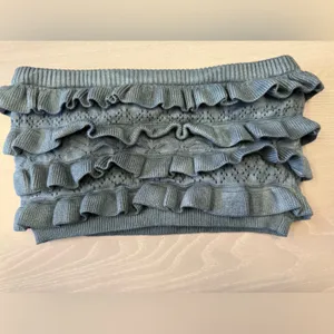Edikted women size xs/s knit ruffles y2k gray tube top‎ thumbnail 5