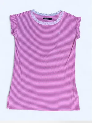Lauren Ralph Lauren Pink Striped Nightgown Preppy Summer Classic Loungewear M thumbnail 5