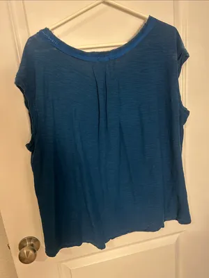 Anthropologie Deep Teal V-Neck Tank with Pocket thumbnail 5