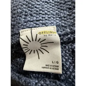 Offline by Aerie Snow Day Jogger Sweat‎ pants Textured Blue Drawstring Women L thumbnail 4