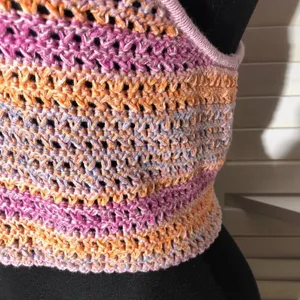 Cotton On Crochet Crop Tank Top Pink Purple Size Medium thumbnail 7