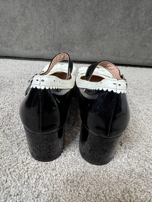Women’s Black Chunky Heel Mary Jane Pumps Cute Bow & Hearts Round Toe Size 6 NEW thumbnail 8