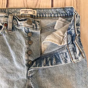 Abercrombie & Fitch Distressed High Rise Straight Leg Dad Jeans thumbnail 6